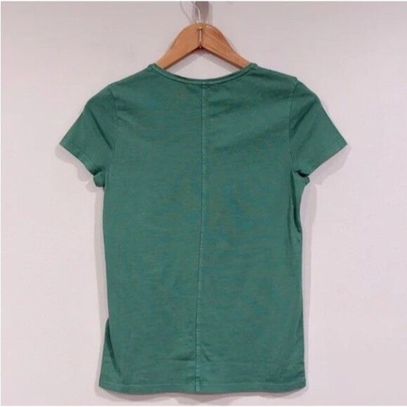 Madewell Slim Shrunken Tee Green XXS 100% Cotton Essential Lightweight Crew - Picture 5 of 12